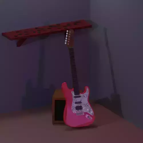 Fender stratocaster lowpoly guitar