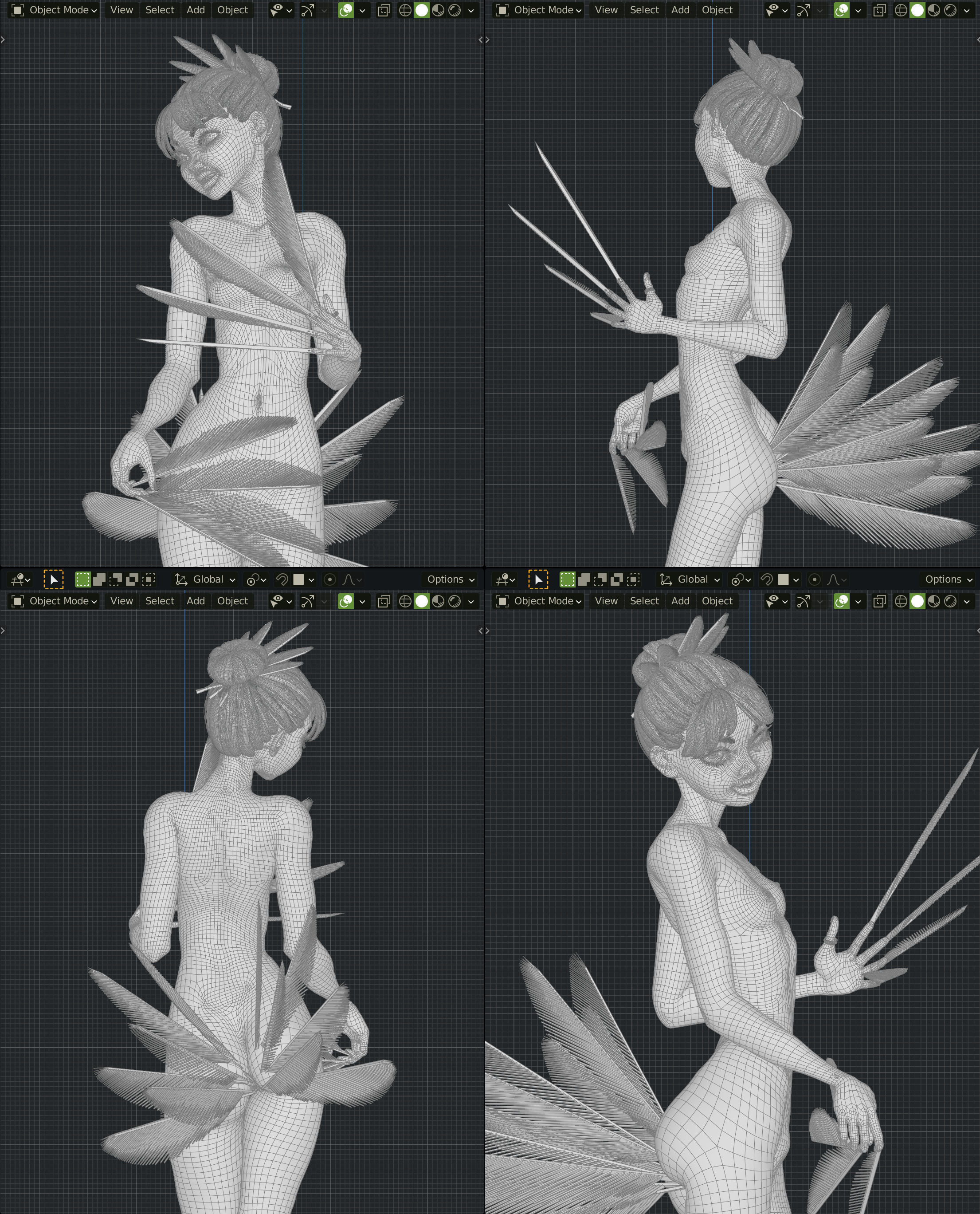 Lilithe Classica de los Muertos Female Rigged Blender Character 3D model_36