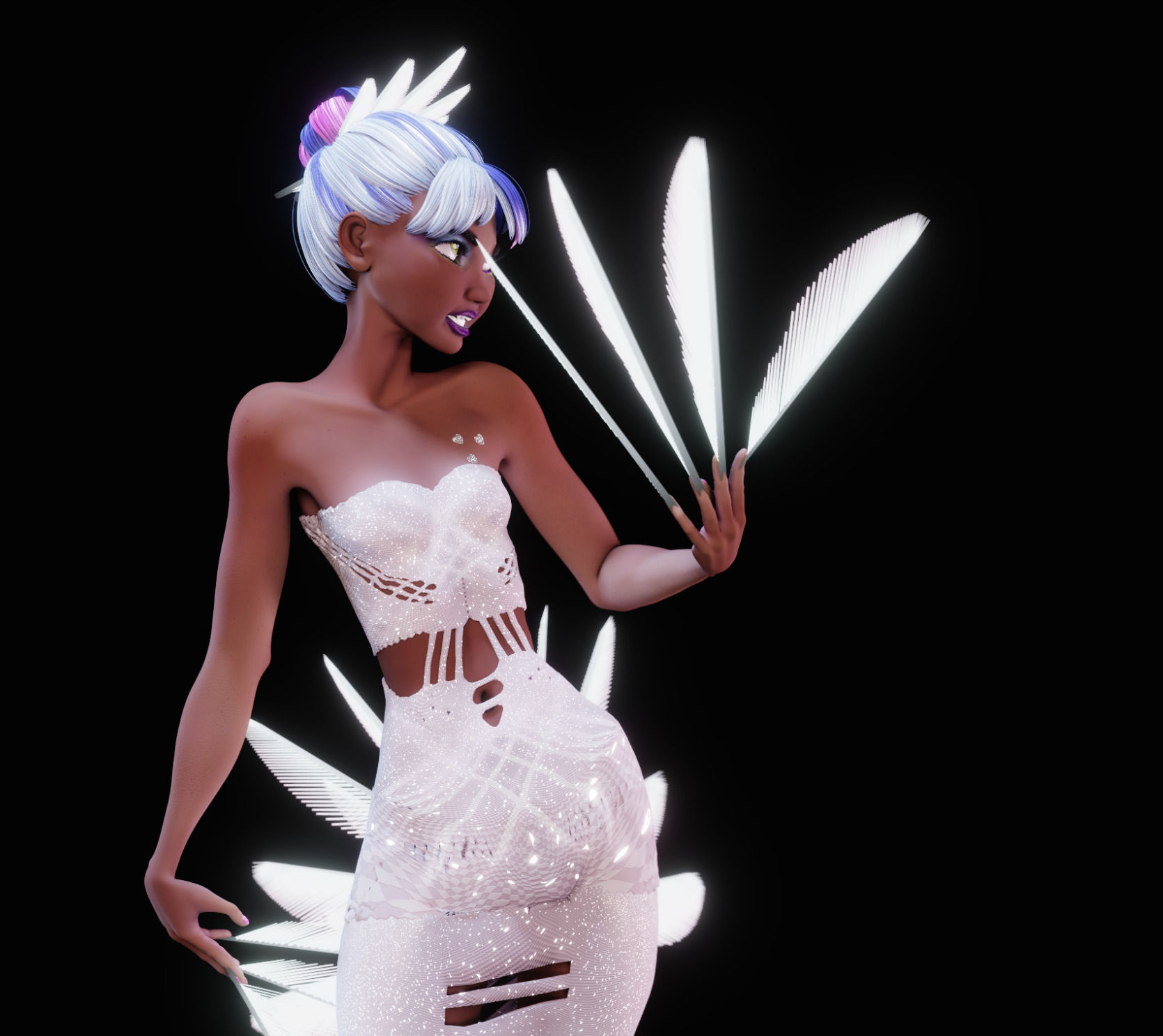 Lilithe Classica de los Muertos Female Rigged Blender Character 3D model_6