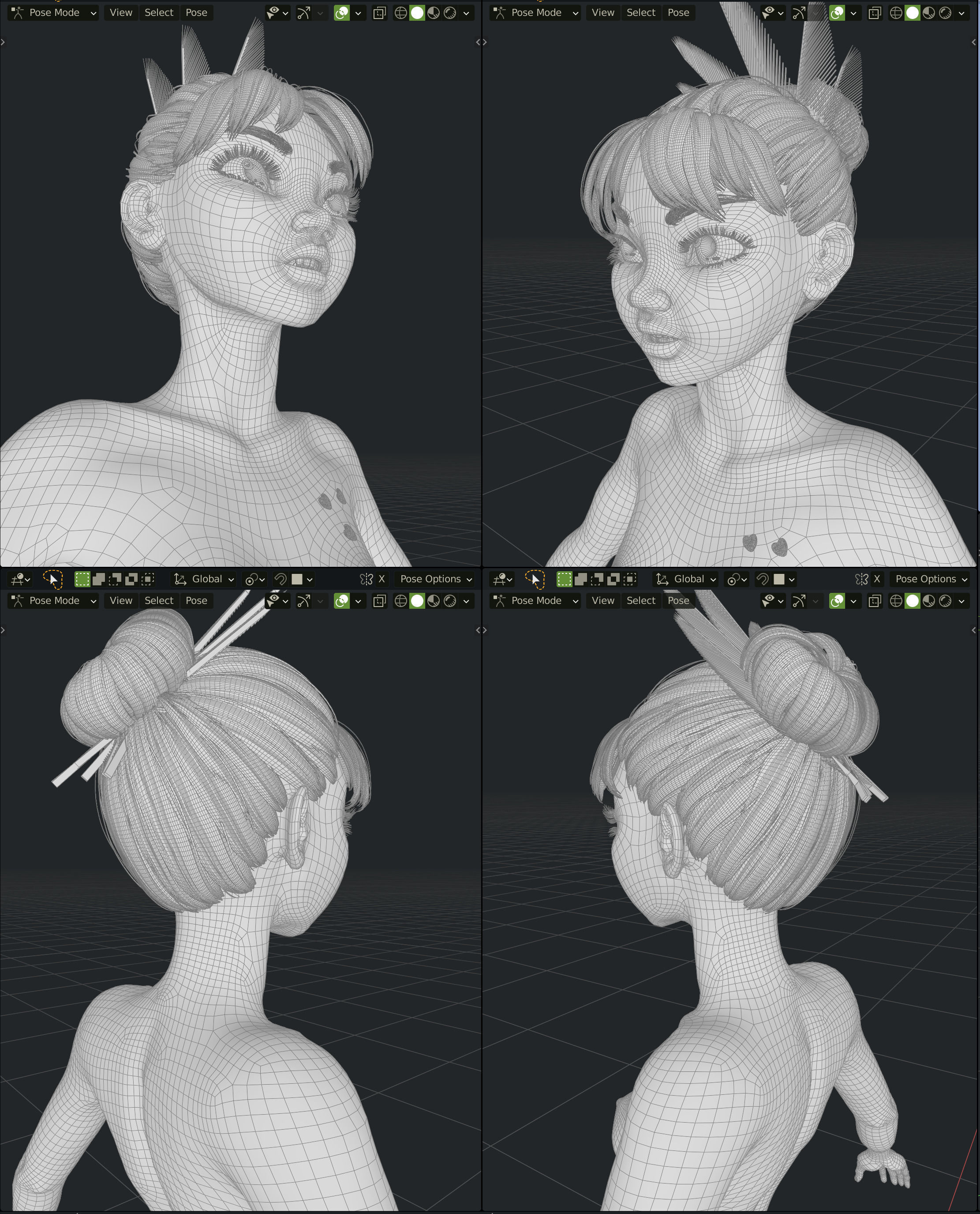 Lilithe Classica de los Muertos Female Rigged Blender Character 3D model_32