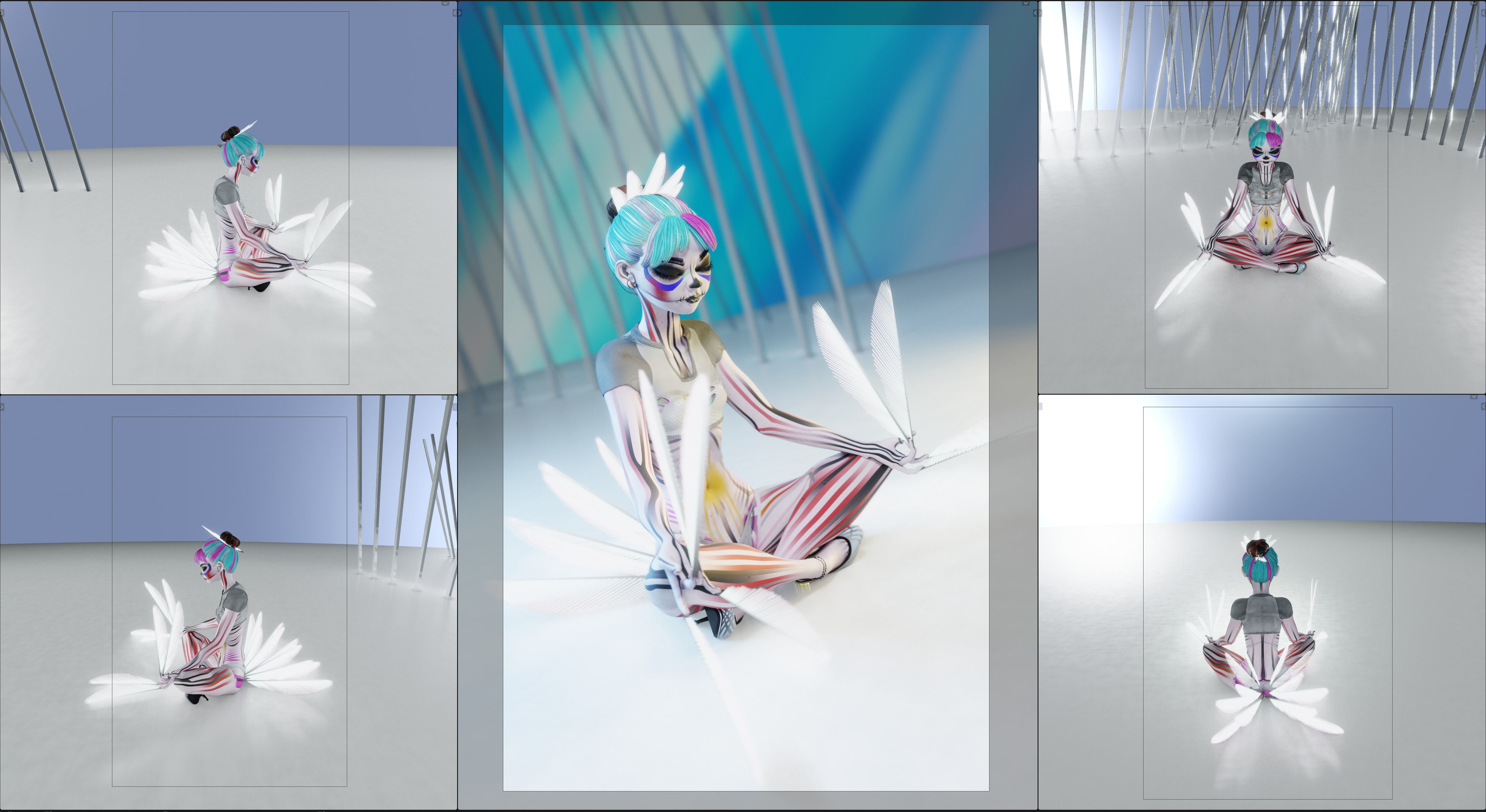 Lilithe Classica de los Muertos Female Rigged Blender Character 3D model_8