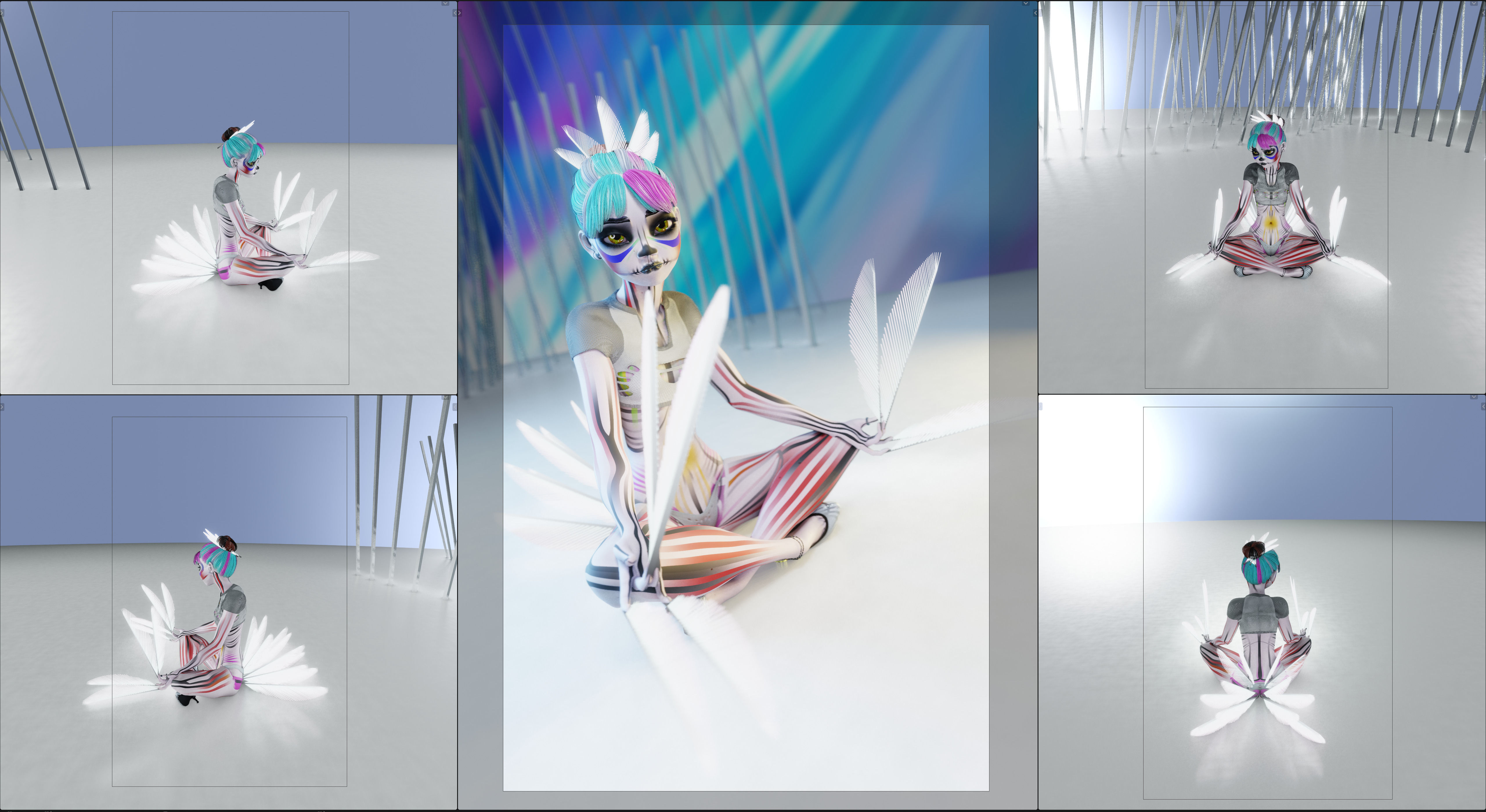 Lilithe Classica de los Muertos Female Rigged Blender Character 3D model_26