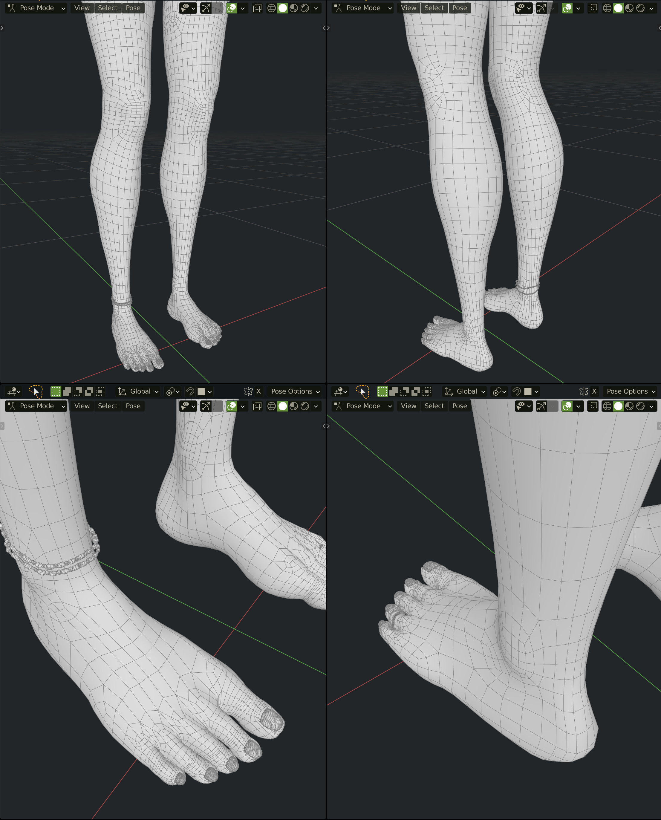 Lilithe Classica de los Muertos Female Rigged Blender Character 3D model_35