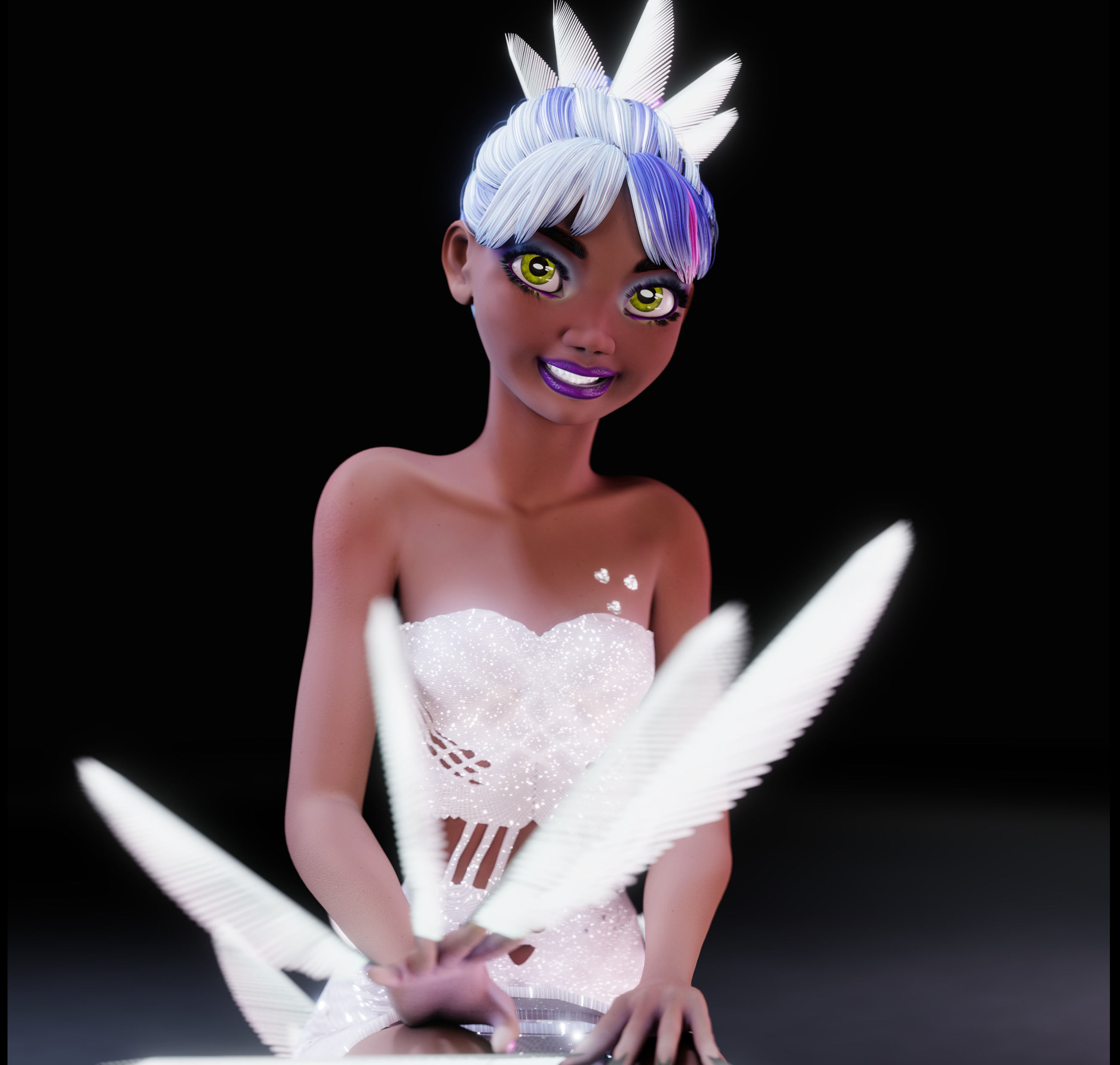 Lilithe Classica de los Muertos Female Rigged Blender Character 3D model_4