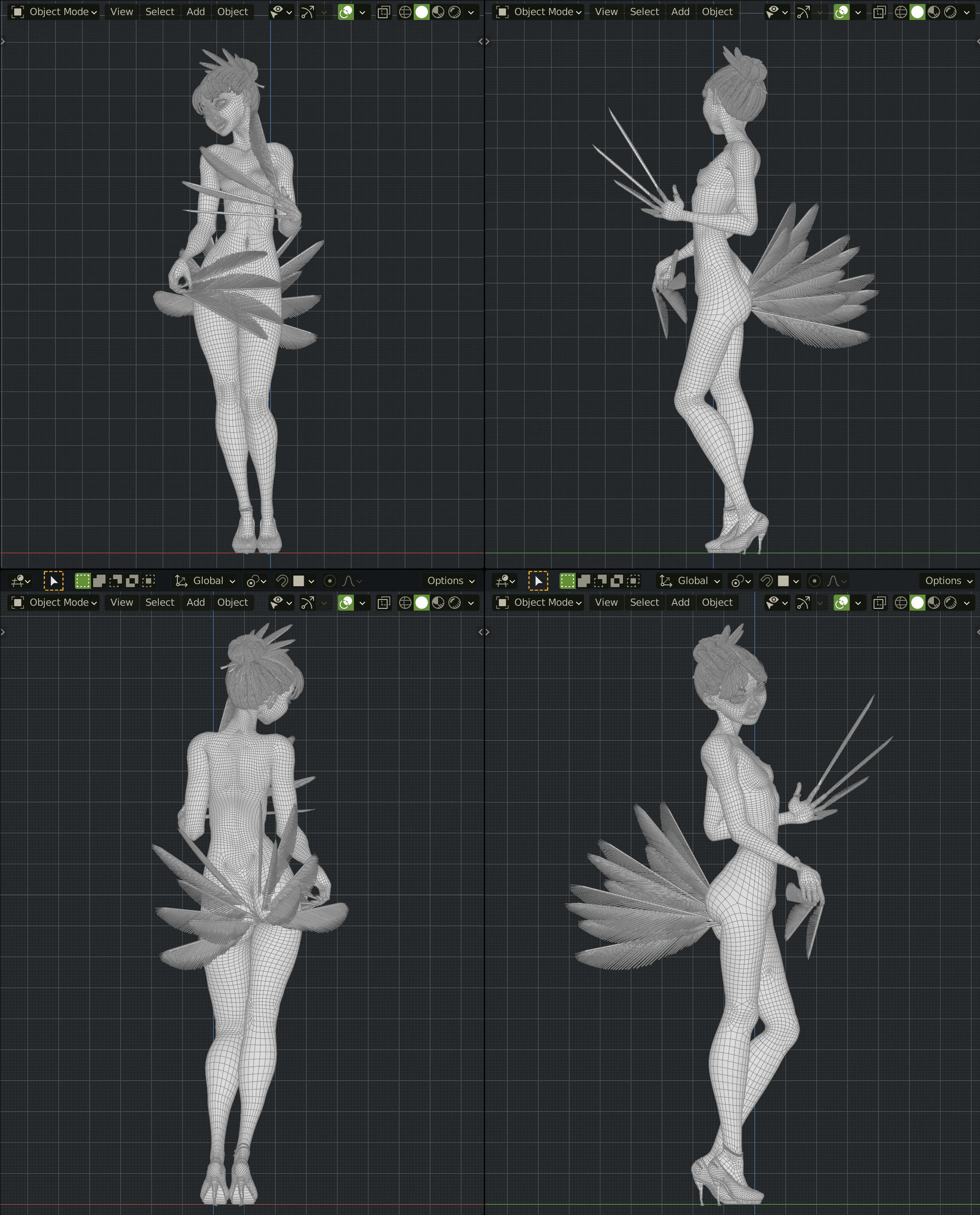 Lilithe Classica de los Muertos Female Rigged Blender Character 3D model_33