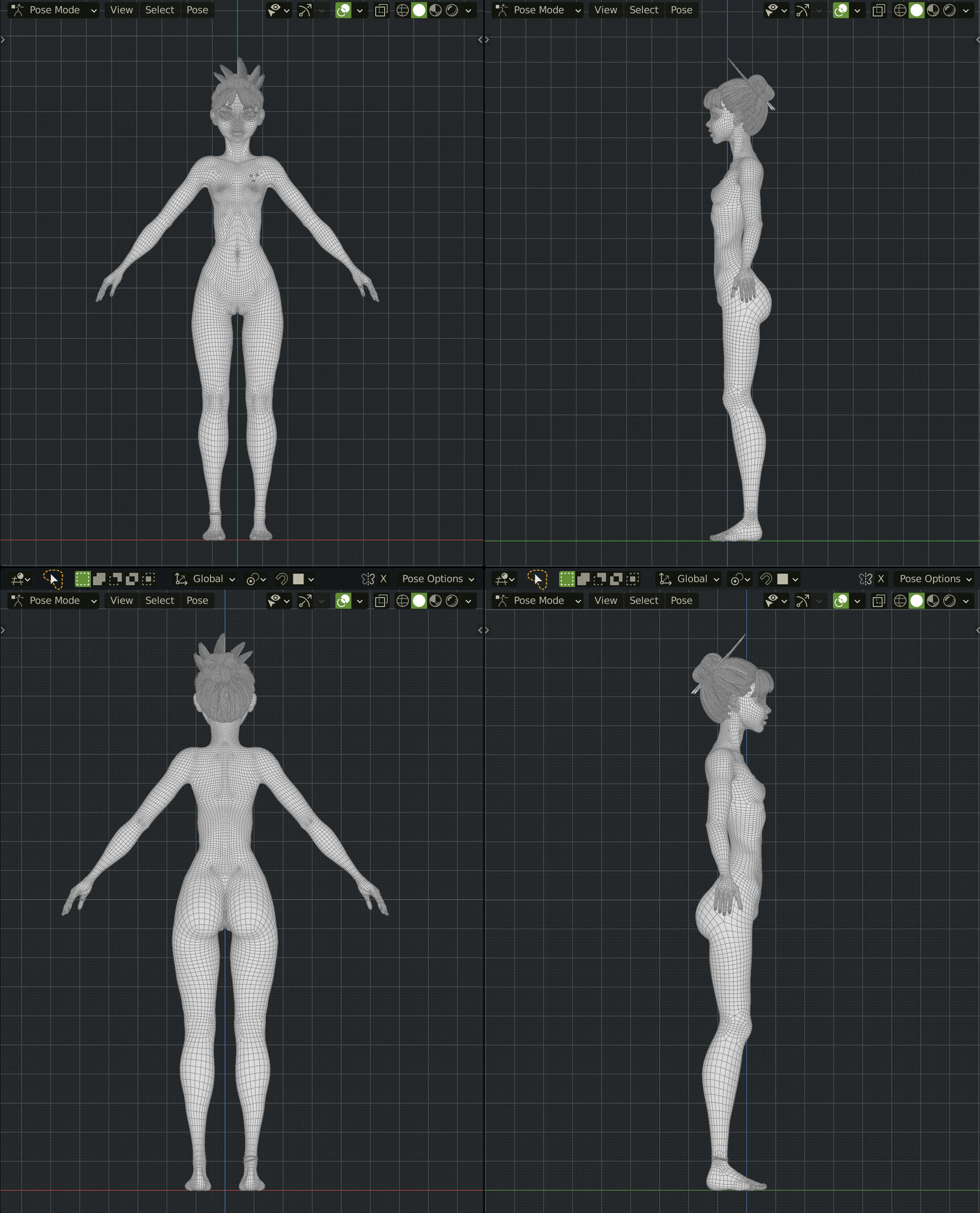 Lilithe Classica de los Muertos Female Rigged Blender Character 3D model_31