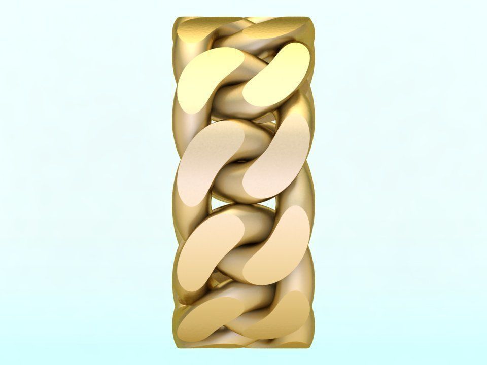 Chain ring - Miami Cuban ring - Link ring - Size 06 3D print model_8