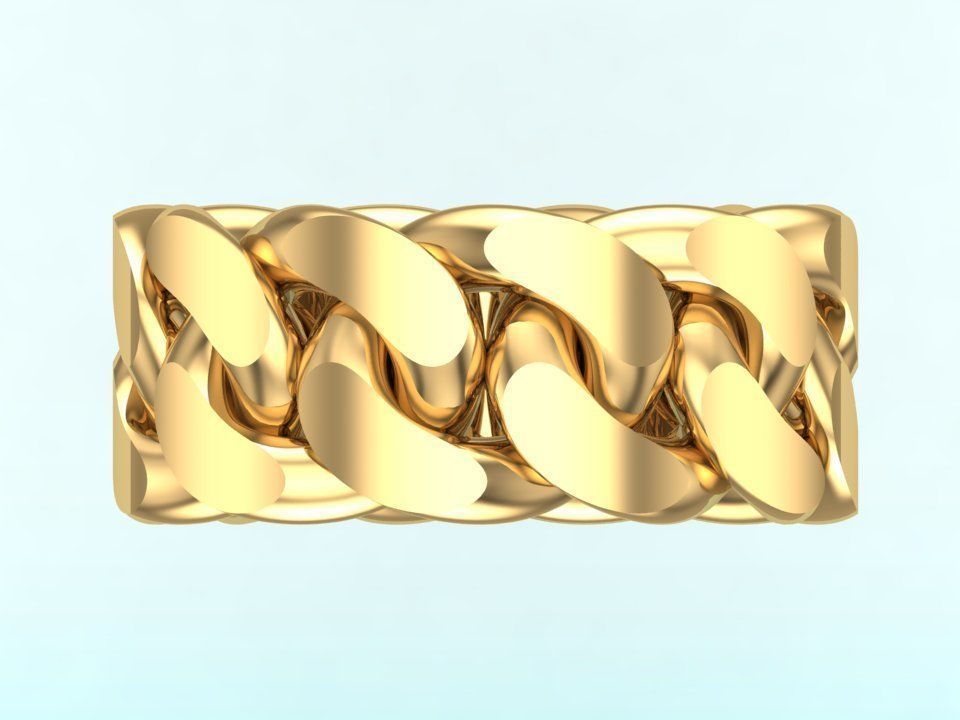 Chain ring - Miami Cuban ring - Link ring - Size 06 3D print model_4