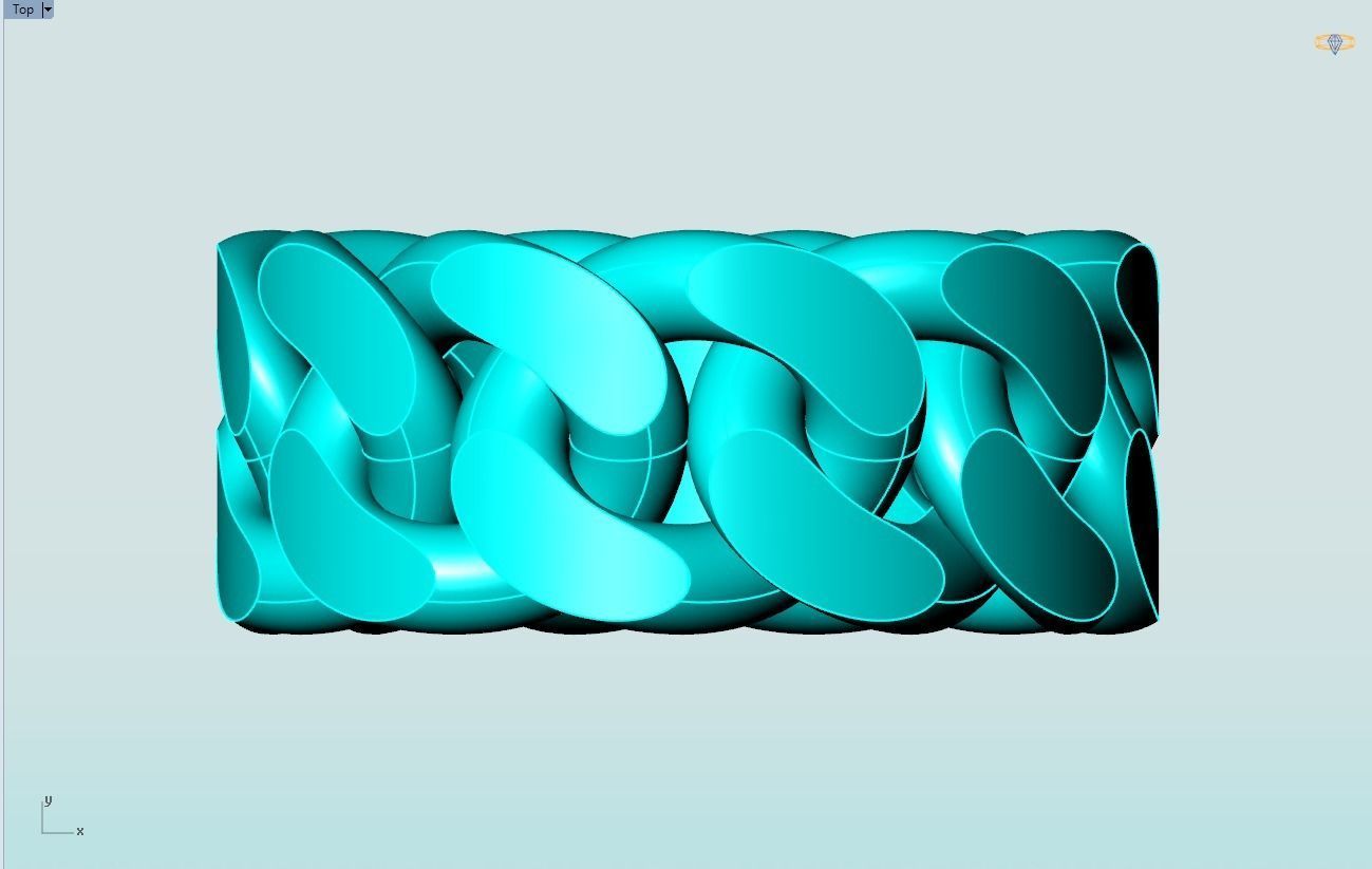 Chain ring - Miami Cuban ring - Link ring - Size 06 3D print model_11