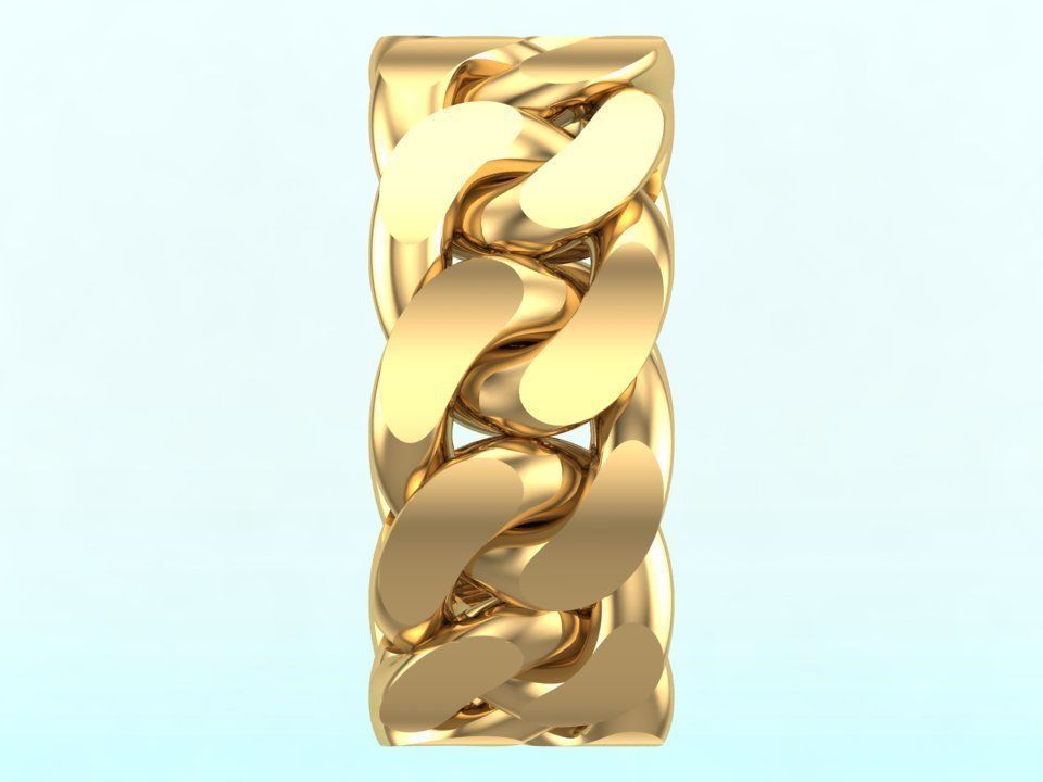 Chain ring - Miami Cuban ring - Link ring - Size 06 3D print model_9