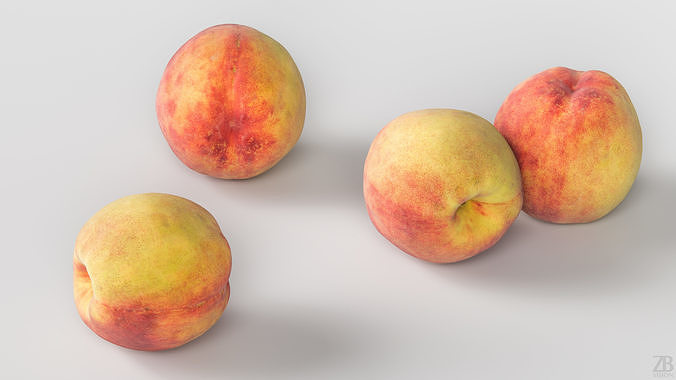 Peach Low-poly 3D model 3