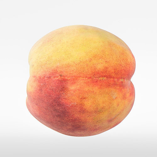 Peach Low-poly 3D model 6