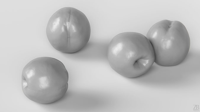 Peach Low-poly 3D model 4