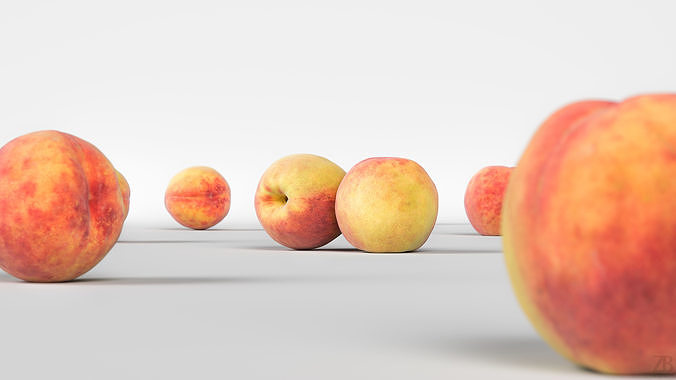 Peach Low-poly 3D model 2