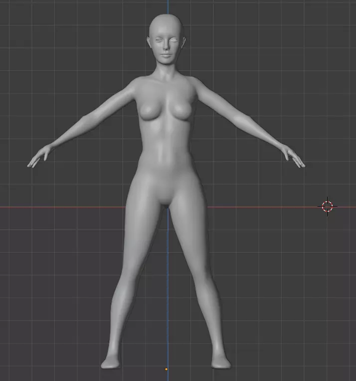 female base mesh 3D model_0