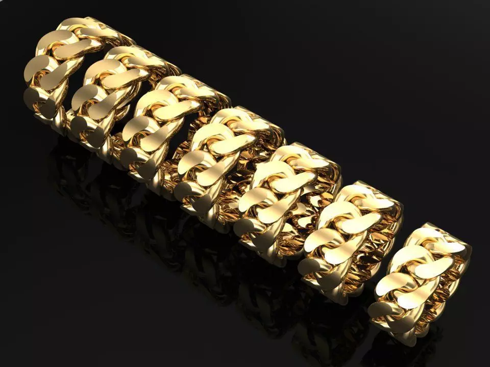 Chain ring - Miami Cuban ring - Link ring - Size 6 - 12 3D Model Collection_0