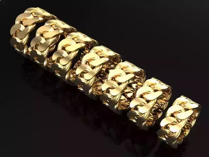 Chain ring - Miami Cuban ring - Link ring - Size 6 - 12