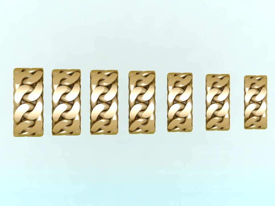Chain ring - Miami Cuban ring - Link ring - Size 6 - 12 3D Model Collection_10