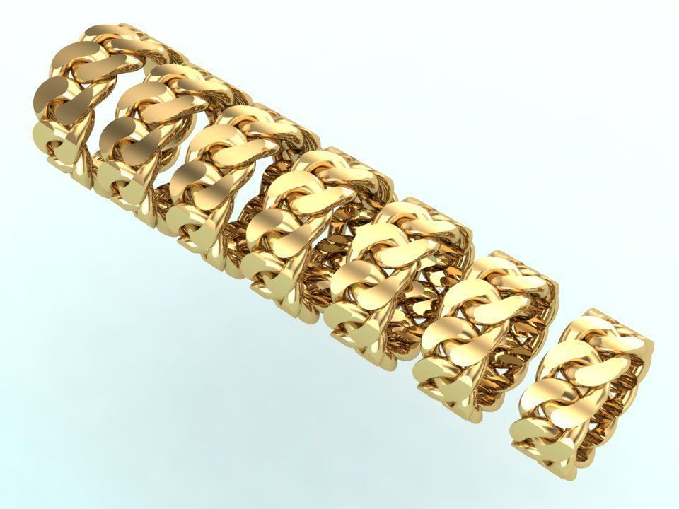 Chain ring - Miami Cuban ring - Link ring - Size 6 - 12 3D Model Collection_1
