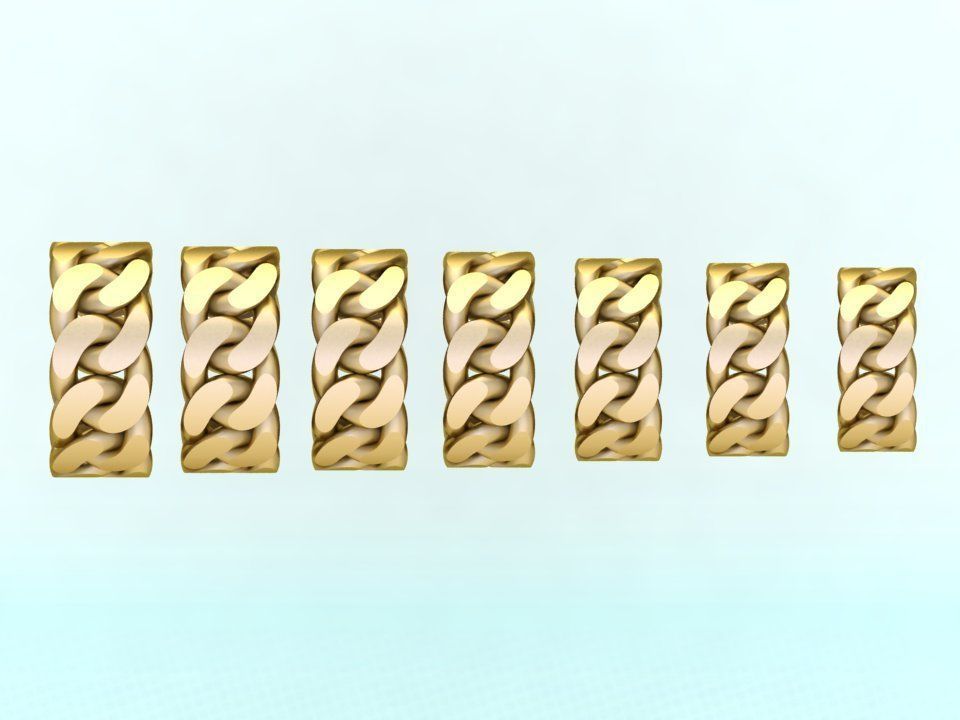 Chain ring - Miami Cuban ring - Link ring - Size 6 - 12 3D Model Collection_7