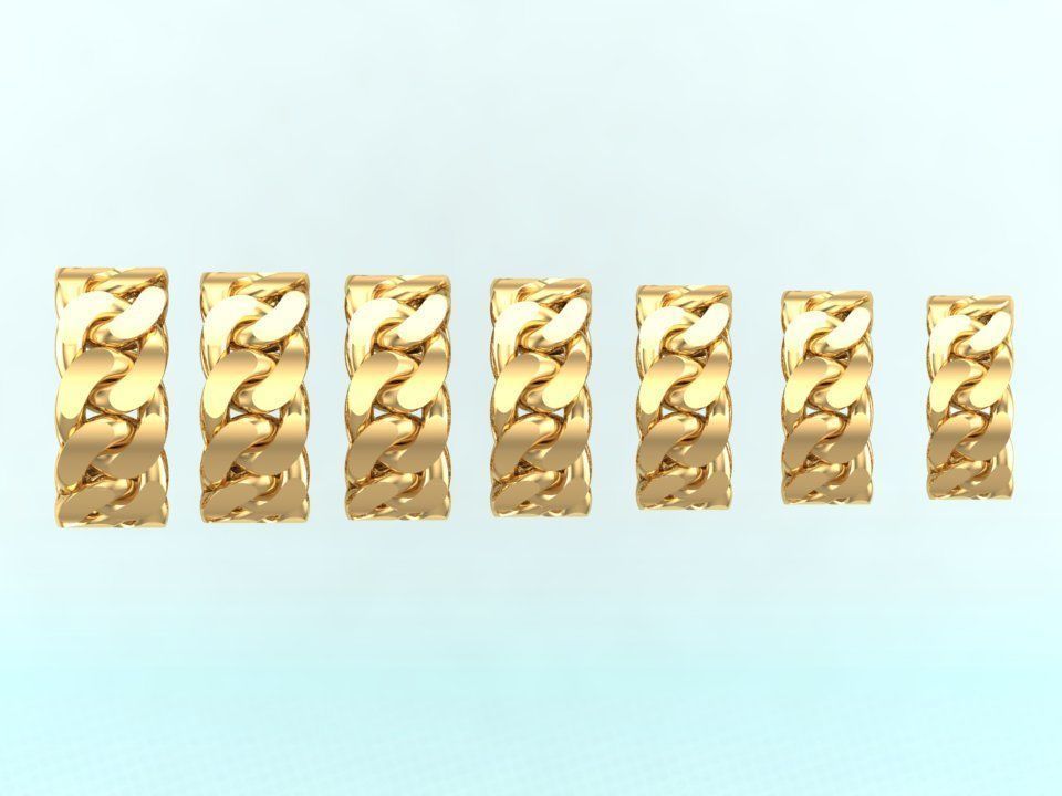 Chain ring - Miami Cuban ring - Link ring - Size 6 - 12 3D Model Collection_9