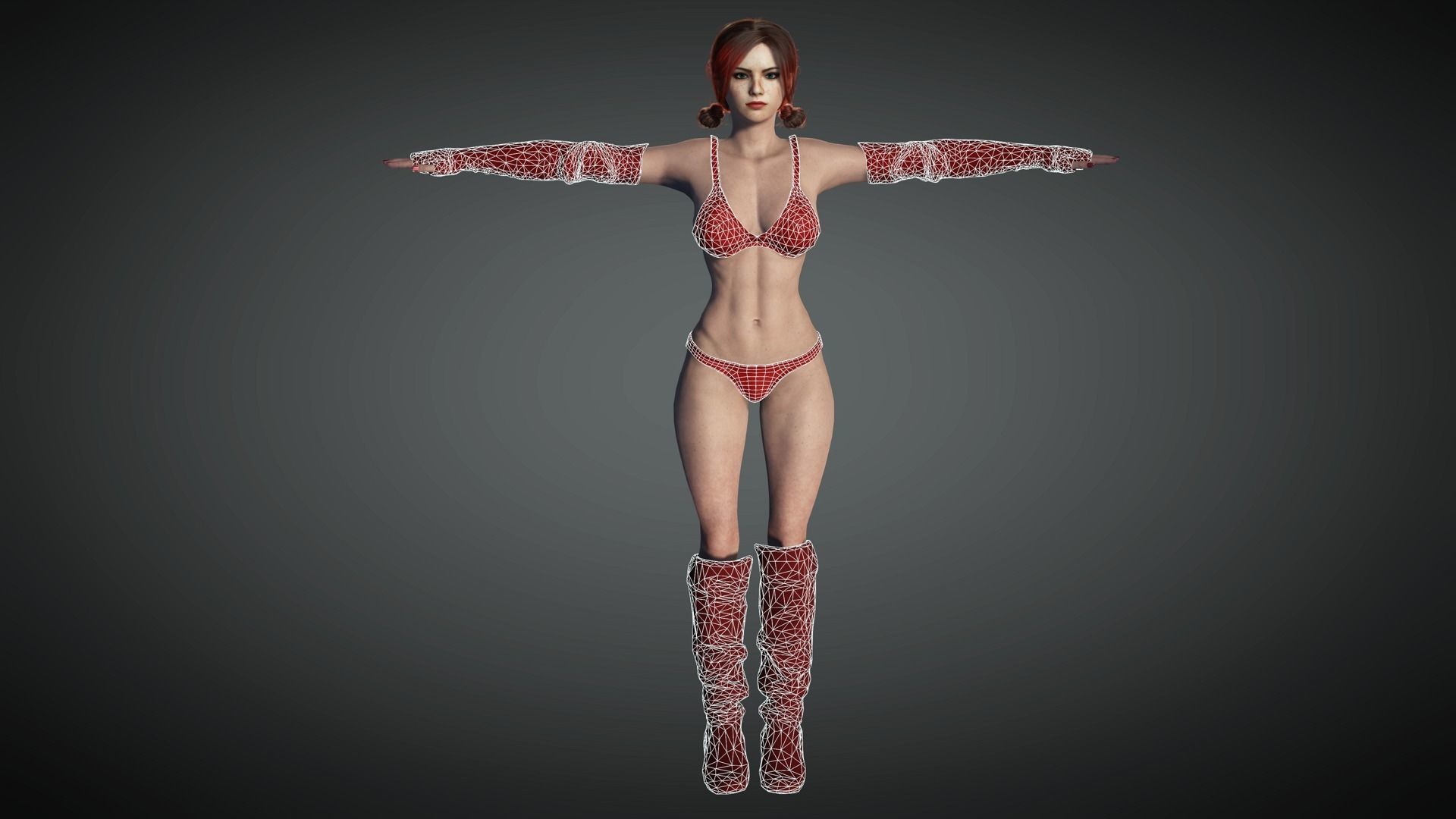 AAA Realistic Female Character 15 Low-poly 3D model_17