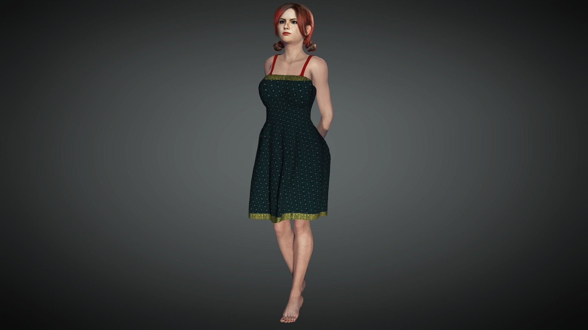 AAA Realistic Female Character 15 Low-poly 3D model_2
