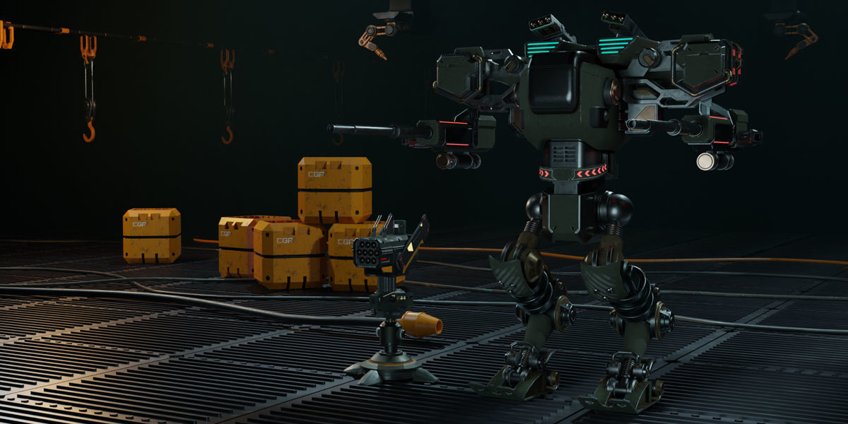 25 Sci-Fi Robot Mechas Library Blender Addon Low-poly 3D model_2