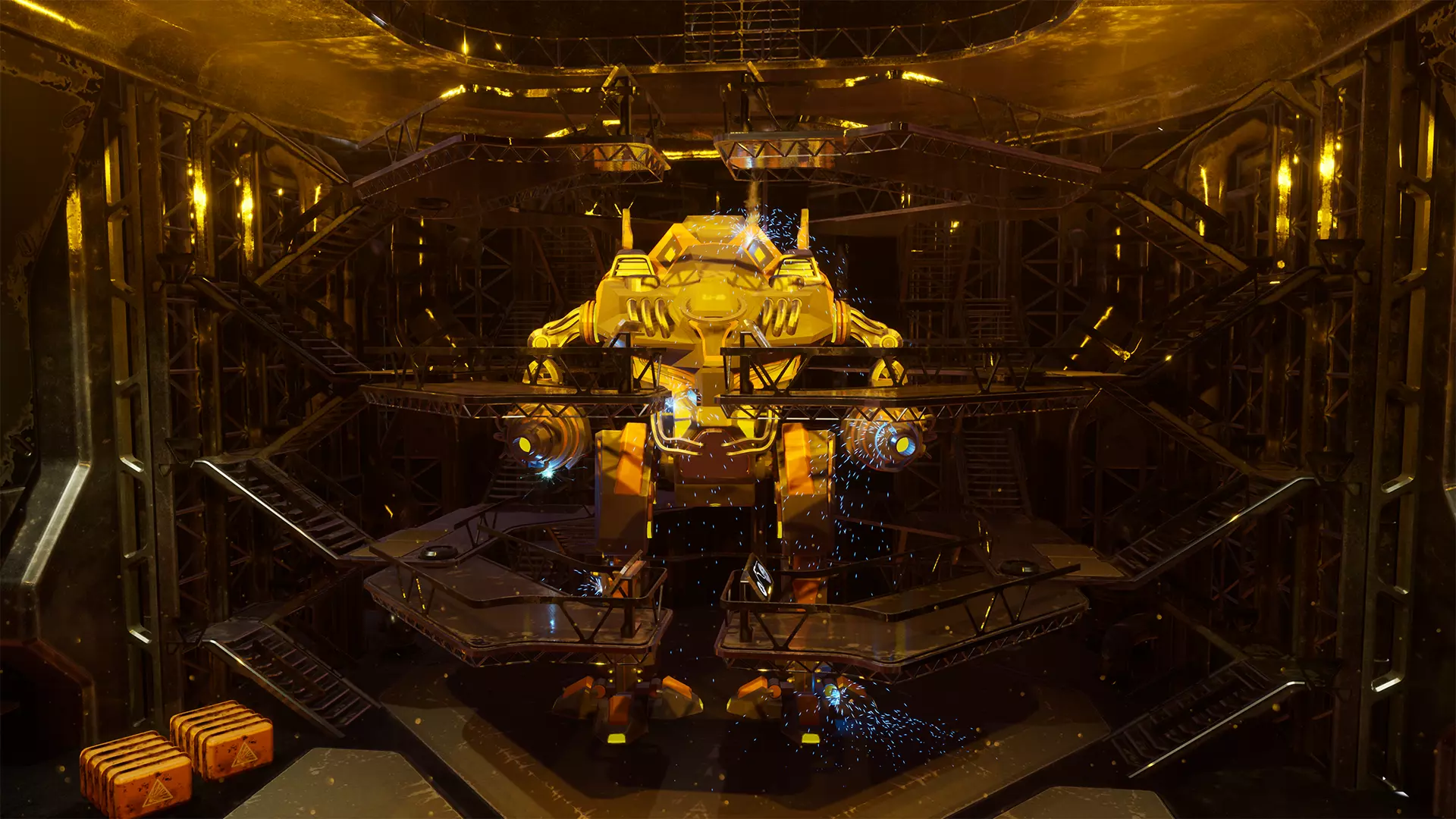 25 Sci-Fi Robot Mechas Library Blender Addon Low-poly 3D model_0