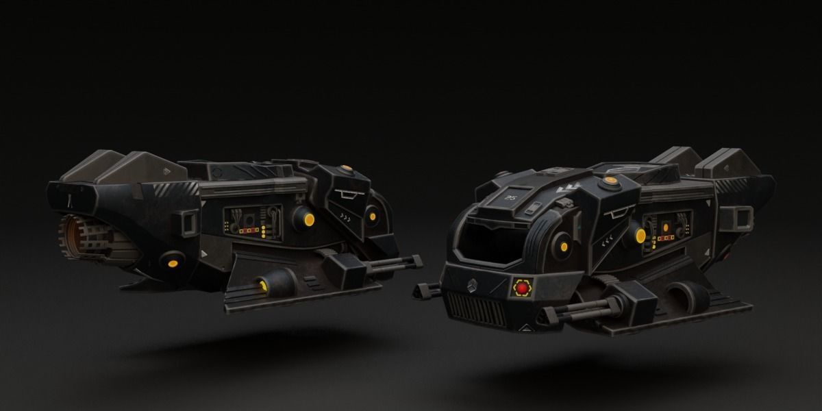 25 Sci-Fi Robot Mechas Library Blender Addon Low-poly 3D model_12