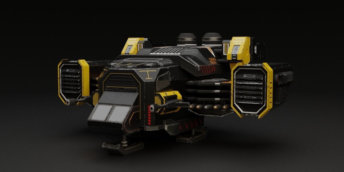 25 Sci-Fi Robot Mechas Library Blender Addon Low-poly 3D model_11