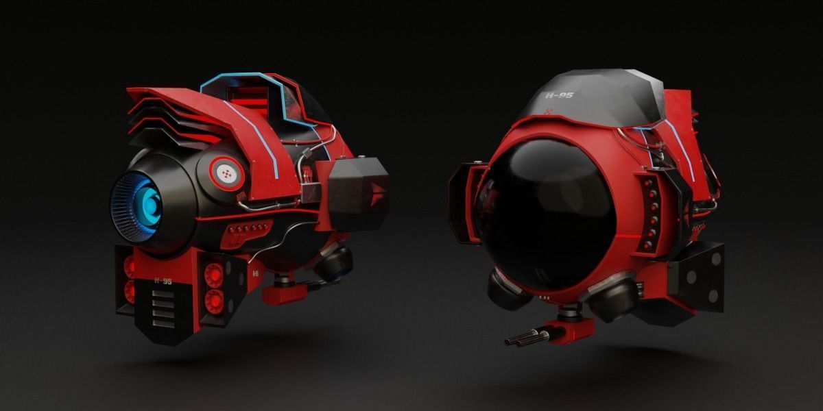 25 Sci-Fi Robot Mechas Library Blender Addon Low-poly 3D model_14