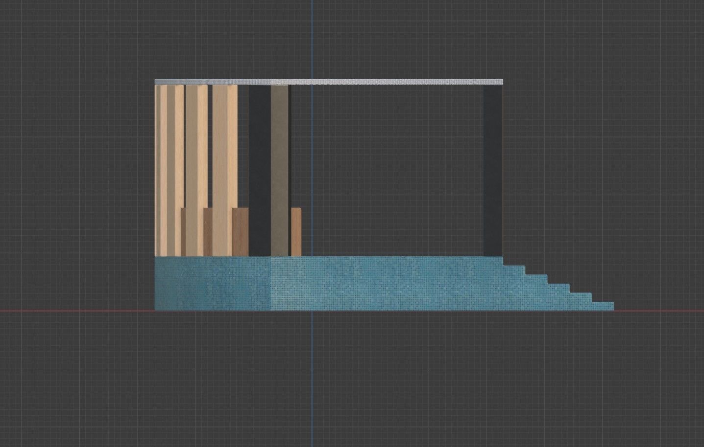 Alcove wooden structure Low-poly 3D model_10