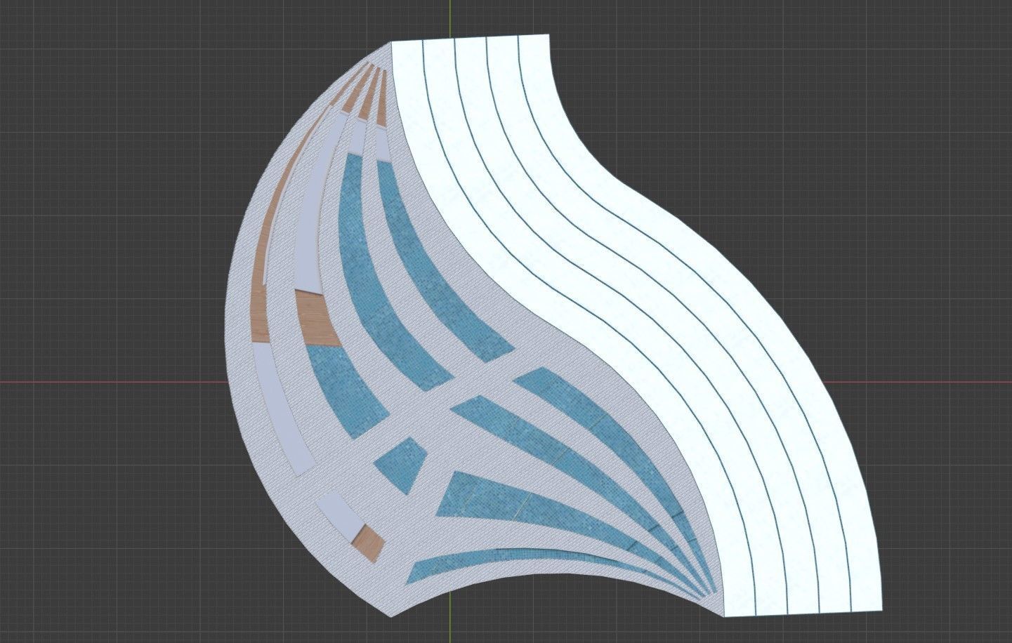 Alcove wooden structure Low-poly 3D model_12