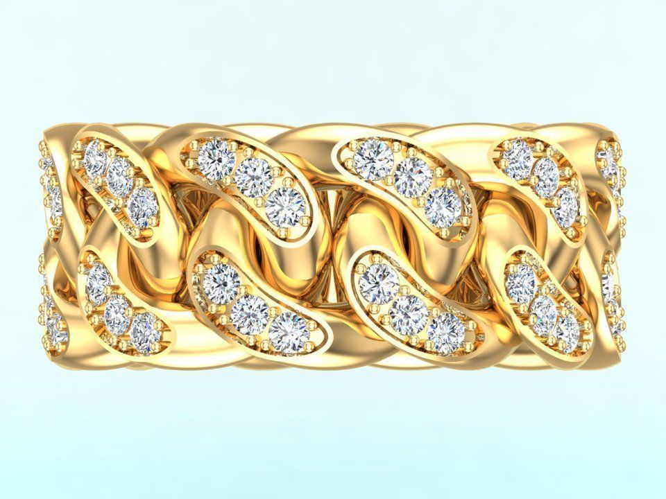 Chain ring - Miami Cuban ring - Link ring - Size 09 3D print model_10