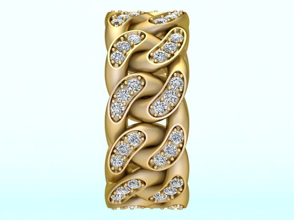 Chain ring - Miami Cuban ring - Link ring - Size 09 3D print model_4