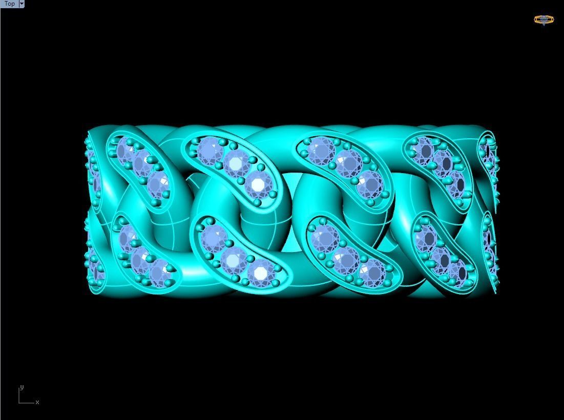 Chain ring - Miami Cuban ring - Link ring - Size 09 3D print model_9