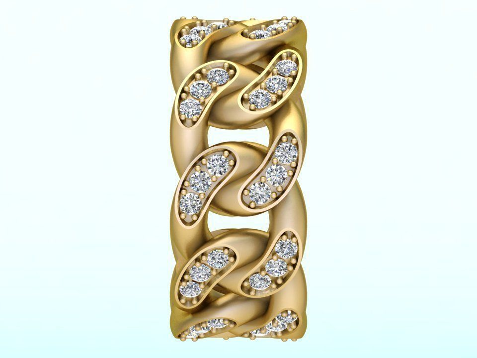 Chain ring - Miami Cuban ring - Link ring - Size 09 3D print model_9