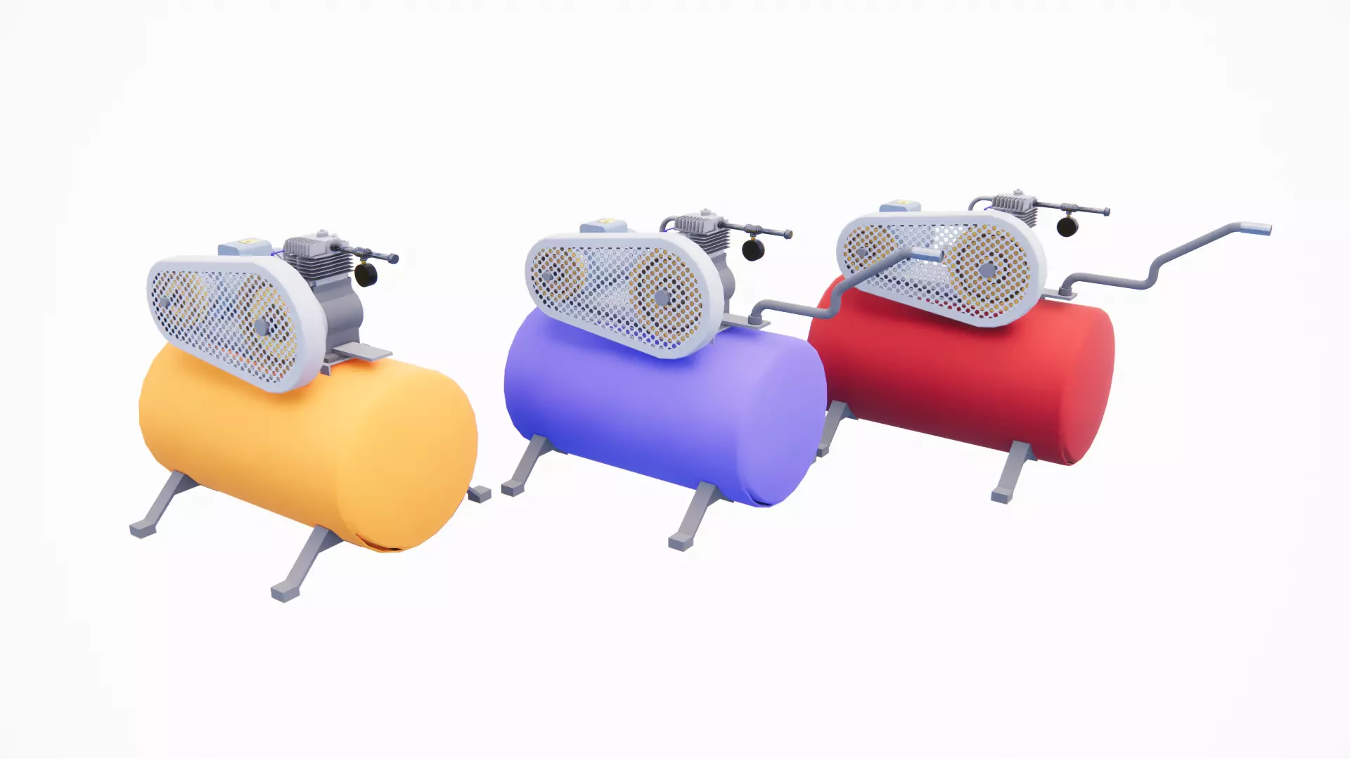 COMPRESSOR three different colored air compressors 3D print model