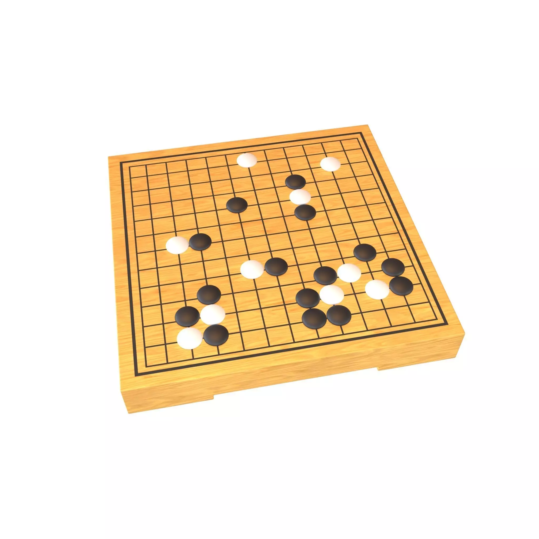Go Game Board 13x13 v1 001 Low-poly 3D model_0