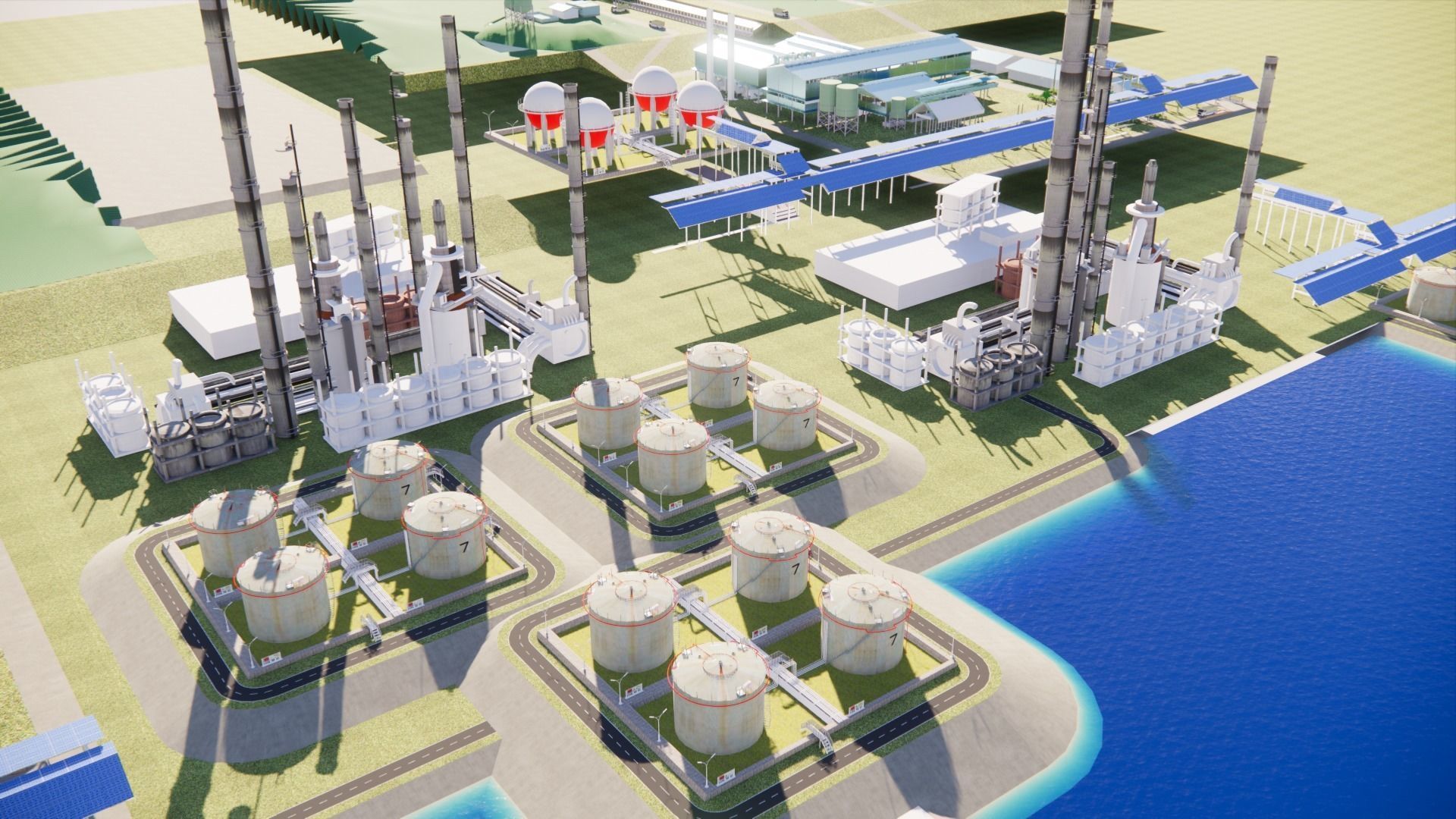 petrochemical refinery 3D print model_2