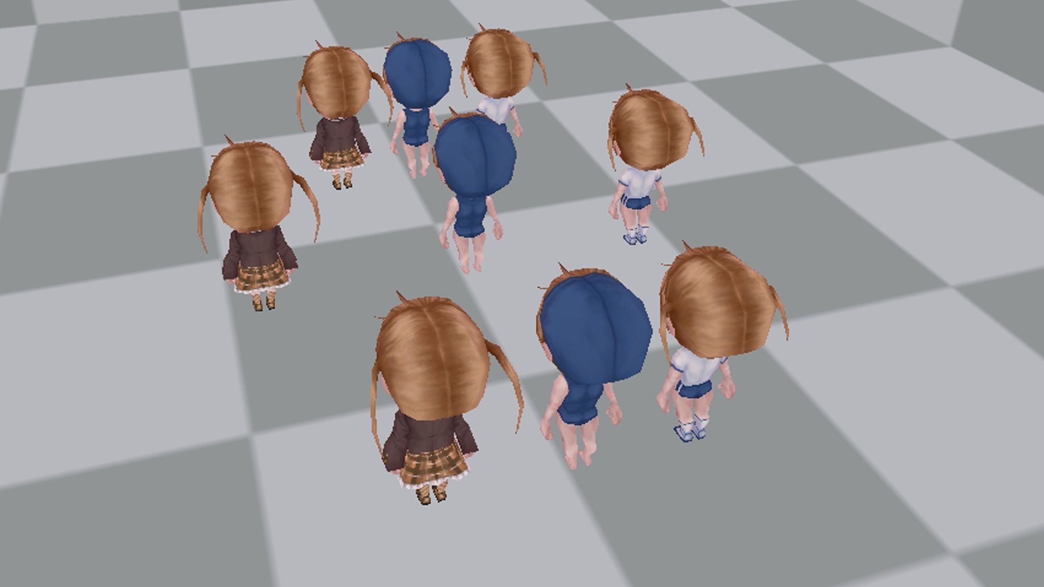Head butt girl Low-poly 3D model_4