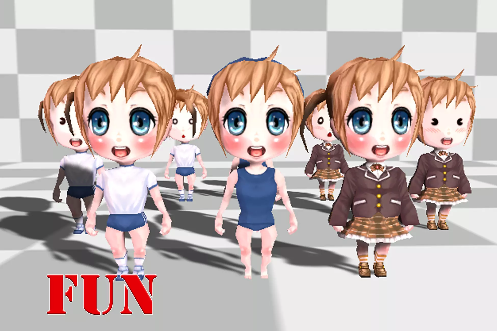 Head girl Low-poly 3D model
