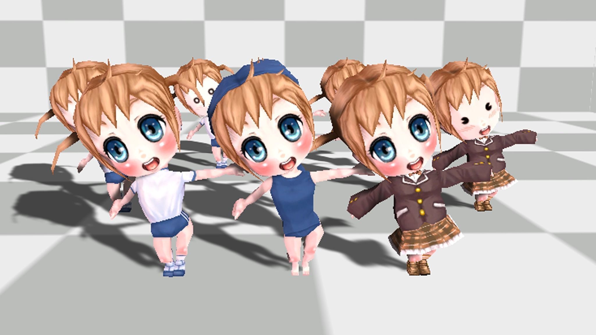 Head butt girl Low-poly 3D model_3