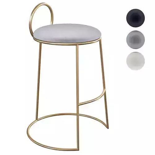Modern Velvet Gold Kitchen Bar Stool