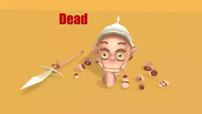 Doll orc Low-poly 3D model