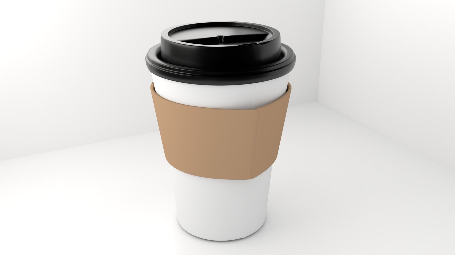 Large Paper Cup with Lid Java Jacket 3D model_2