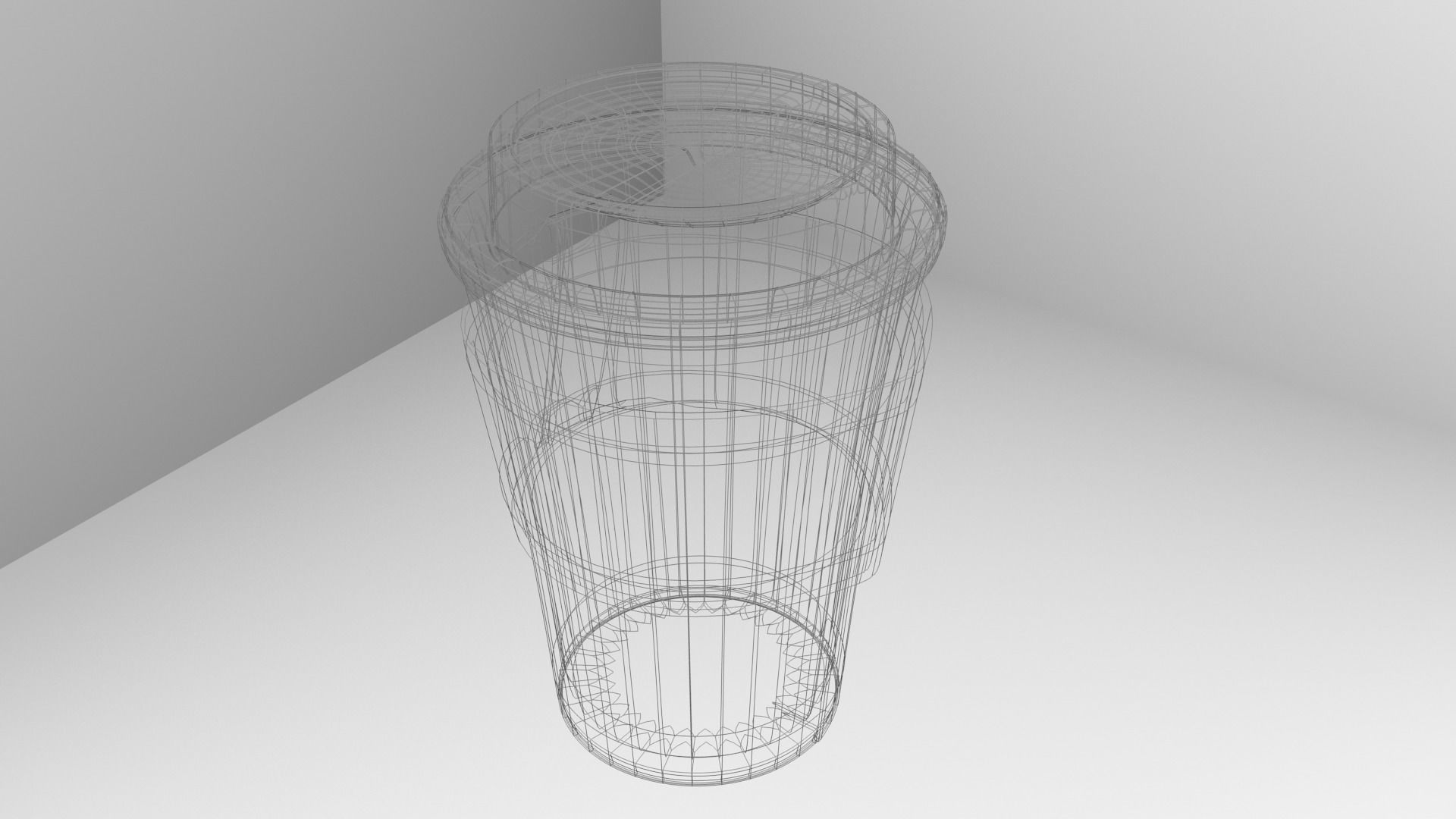 Large Paper Cup with Lid Java Jacket 3D model_7