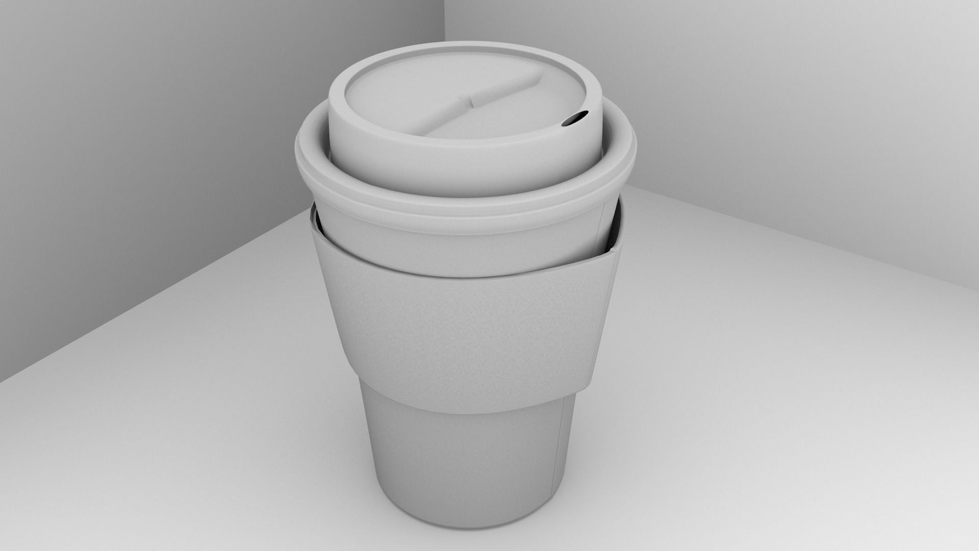 Large Paper Cup with Lid Java Jacket 3D model_6
