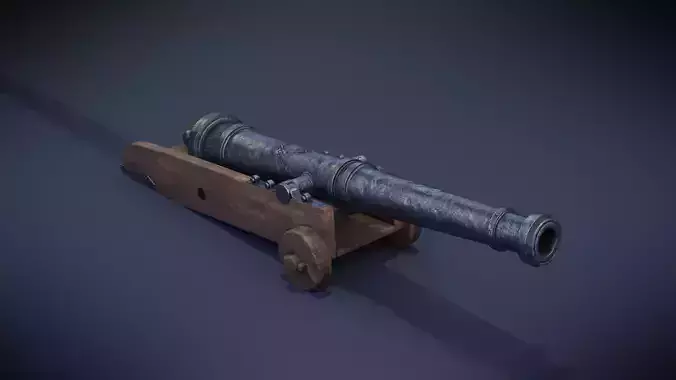 Falconet cannon Low-poly 3D model